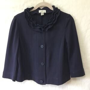 Loft Navy Light Button-Down Coat